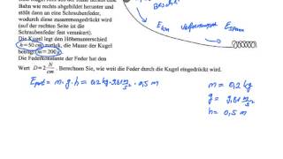 Klausuraufgabe Physik Energieerhaltungssatz  Potentielle Energie  Spannenergie [upl. by Batory582]