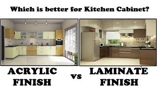 Acrylic Finish vs Laminate Finish which is better for kitchen cabinet [upl. by Arney]