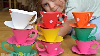 Paper Crafts DIY  Paper Teacups Tutorial [upl. by Enihsnus]