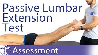 Passive Lumbar Extension Test PLET  Lumbar Instability [upl. by Sum]