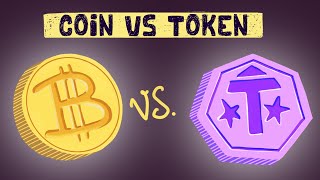 Crypto Coin vs Token Differences  Examples [upl. by Raclima]