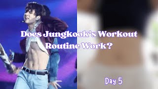 BTS JUNGKOOK WORKOUT  I try Jungkooks workout routine for 5 days to get toned and lose weight [upl. by Nirehs]