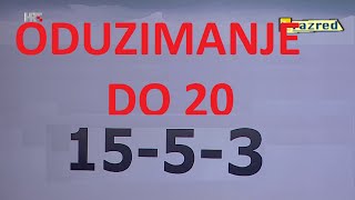 1 RAZRED  ODUZIMANJE DO 20 [upl. by Tengdin]