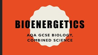 Bioenergetics Revision  GCSE BiologyCombined Science [upl. by Fortune]