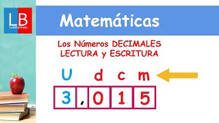 Los Números DECIMALES LECTURA y ESCRITURA ✔👩‍🏫 PRIMARIA [upl. by Naimerej632]