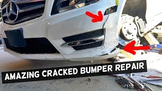 HOW TO FIX CRACKED BUMPER AMAZING REPAIR [upl. by Maudie]