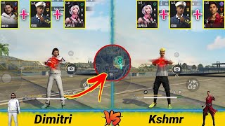 K VS DIMITRI IN ZONE TEST FREE FIRE  GARENA FREE FIRE [upl. by Ardnalac]