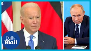 We will bring an end to it Joe Biden warns Putin about Nord Stream 2 February 22 [upl. by Simaj]