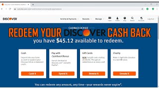 How to redeem your Discover Cash Back  2021 [upl. by Nivlag]