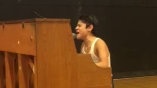 Kid performs Bohemian Rhapsody in front of whole school [upl. by Gustav978]