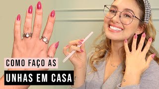 Como FAZER A UNHA em casa SOZINHA  Tutorial [upl. by Assillam]