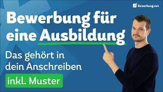 Bewerbung schreiben für eine Ausbildung  So geht es richtig Vorlagen  Muster [upl. by Hanway]