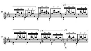 Agustín Barrios Mangoré  Prelude in Cm for Guitar Score video [upl. by Herzberg]