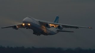 ADB Antonov124 at ZRH  WONDERFUL SOUND [upl. by Evangelia540]