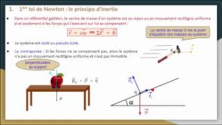 1ère Loi de Newton ou principe dinertie [upl. by Stutzman]