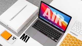 Macbook Air M1 UNBOXING and REVIEW  2020 [upl. by Ulrick]