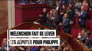 Quand JeanLuc Mélenchon fait ovationner Edouard Philippe à lAssemblée [upl. by Tamarra]