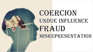 Coercion Undue Influence Fraud Misrepresentation  Indian Contract Act 1872  Law Guru [upl. by Yrrep]