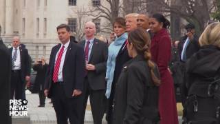 WATCH The Obamas and Bidens depart US Capitol [upl. by Karin]