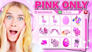 PINK Inventory ONLY Challenge In Adopt Me Roblox [upl. by Wyler]