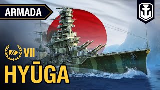 Armada Battleship Hyūga World of Warships guide [upl. by Ddet]