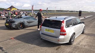 550HP Volvo V50 T5 vs 600HP McLaren 600LT [upl. by Julia]