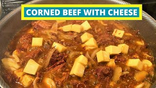 HOW TO COOK CORNED BEEF WITH CHEESE  PINOY BREAKFAST SERIES  CHEESY CANNED CORNED BEEF  VLOG8 [upl. by Nihs]