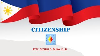 PHILIPPINE CITIZENSHIP [upl. by Tra]