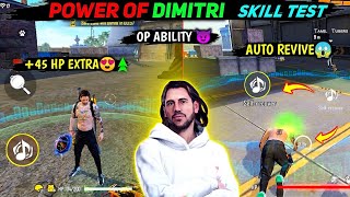 DIMITRI CHARACTER POWERS amp ABILITIES FREE FIRE  DIMITRI SKILL TEST amp GAMEPLAY IN TAMIL [upl. by Marysa120]