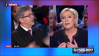 Clash entre JeanLuc Melenchon et Marine Le Pen au sujet des crèches [upl. by Heater]