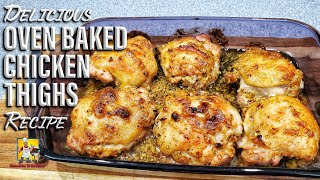 Oven Baked Chicken Thighs  Dinner Ideas [upl. by Kirwin540]