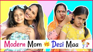 Modern Mom मोम vs Desi Maa माँ   MyMissAnand Sketch Roleplay ShrutiArjunAnand [upl. by Glynn231]