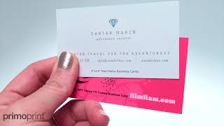 Glossy UV vs Matte Business Card Stock  Primoprint [upl. by Wolliw73]