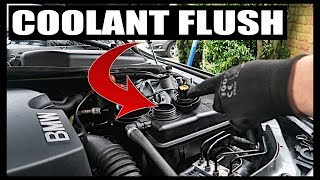 BMW COMPLETE COOLANT FLUSH How To Guide [upl. by Laerdna]