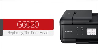 Canon PIXMA G6020  Replacing The Print Head [upl. by Polloch]