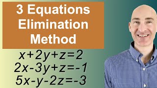 Solving Systems of 3 Equations Elimination [upl. by Verney]