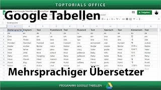 Google Tabellen als Übersetzer Mehrsprachig [upl. by Htes]