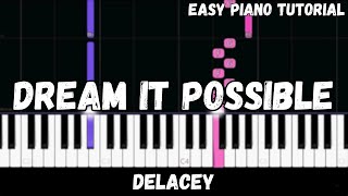 Delacey  Dream It Possible Easy Piano Tutorial [upl. by Rovit]