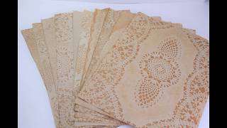 Lace Coffee Stained Paper Tutorial [upl. by Naimed]