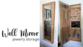 Wall Mirror Jewelry Storage  DIY  Home Decor [upl. by Anol98]