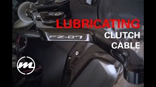 FZ07  Clutch cable lubrication using a lubricating tool 6 [upl. by Ynnol254]