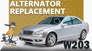 MercedesBenz W203 CClass Alternator Replacement [upl. by Levana]