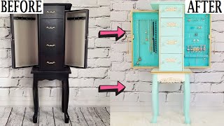 VERY EXTRA DIY Jewelry Armoire Makeover [upl. by Normie239]