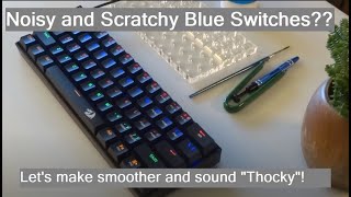 Lube and Overlubing Blue Switches  Sound and Feel Comparison  Redragon Lakshmi [upl. by Havstad839]