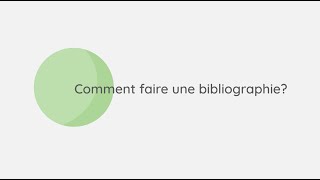 Comment faire une bibliographie [upl. by Eidak357]