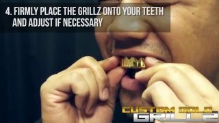 How to Fit Grillz by Custom Gold Grillz Video Instructions [upl. by Errised]