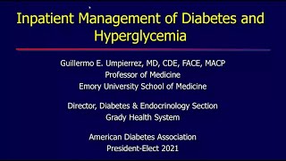 Management of Inpatient Diabetes and Hyperglycemia [upl. by Ryley]