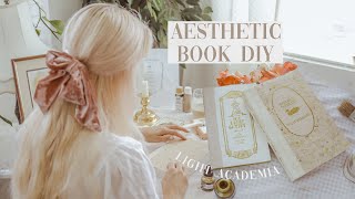 aesthetic book diy✨☁️ how to make ugly books look pretty and vintage  light academia vibes [upl. by Horlacher]