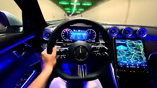 2022 Mercedes C Class AMG  NIGHT Drive C220d FULL Review Interior Exterior [upl. by Cort379]