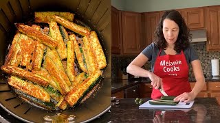 Air Fryer Zucchini Fries  Keto No Breading [upl. by Maroj]